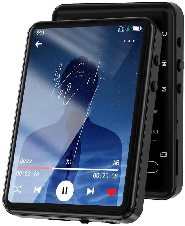 Alt view image 8 of 12 - MP3 Player with Bluetooth 5.3 Portable Music Player with Speaker,FM Radio,E-Book,Shuffle/Repeat Play,Full Touch Screen MP3 Player for Meeting,Lectures, Fitness,SD Card Slot,64GB Black