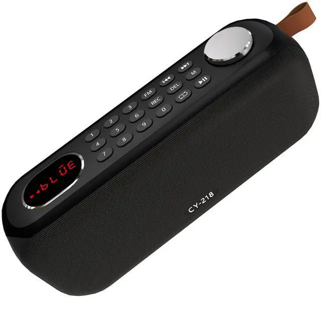 Alt view image 8 of 9 - Portable Bluetooth Speaker FM Radio Digital, Support USB/SD Card MP3 Music Player/AUX/REC, Build-in 3000mAh Rechargeable Battery, 10W Powerful Speaker and Earphone Jack for Indoor Outdoor