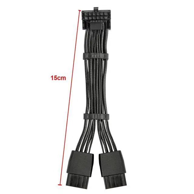 Alt view image 10 of 10 - 12VHPWR 90 Degree Adapter to 2X 8Pin: 16AWG 16 PIN GPU Right Angle PCI-E 5.0 Extension for for Graphic Card GPU 12+4pin RTX 3090Ti 4070Ti 4080 4090 (Type A)