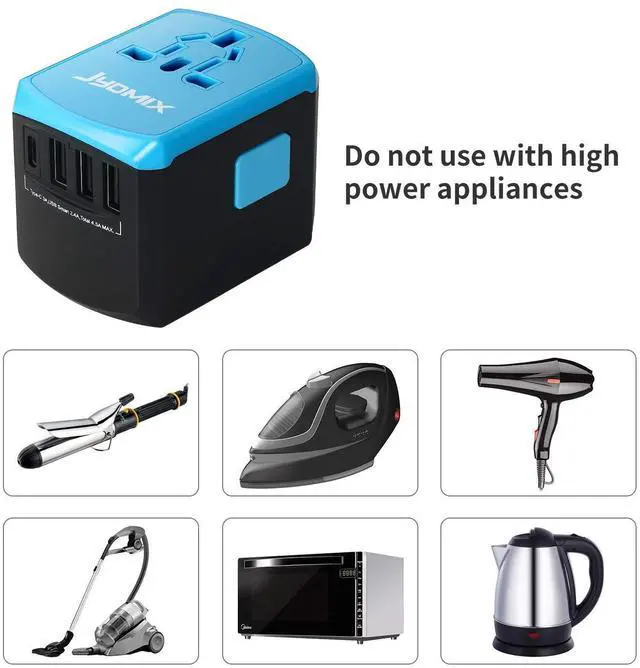 Alt view image 13 of 13 - All in One Universal USB Travel Power Adapter with 3 USB Port and Type-C International Wall Charger Worldwide AC Power Plug 8 Pin AC Socket for Multi-Nation Travel UK, EU, AU, Asia