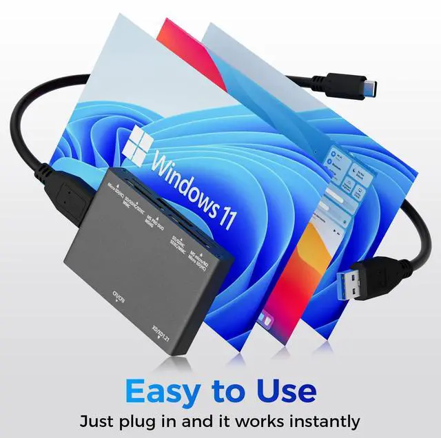 Alt view image 12 of 12 - 7-in-1 Multi Memory Card Reader, USB 3.0 SD Card Reader Writer(5Gbps) Read 7 Cards Simultaneously for SD/Micro SD/MS/CF/MMC/XD/SDHC/SDXC Camera Memory Card (with 2 USB A and C to Mirco B 3.0 Cables)