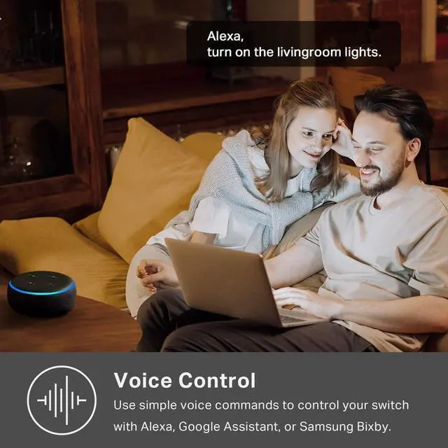 Alt view image 13 of 14 - Switch 2-Gang HS200-2, Single Pole,Neutral Wire Required, 2.4GHz Wi-Fi Light Switch Compatible with Alexa and Google Home, UL Certified, No Hub Required, White