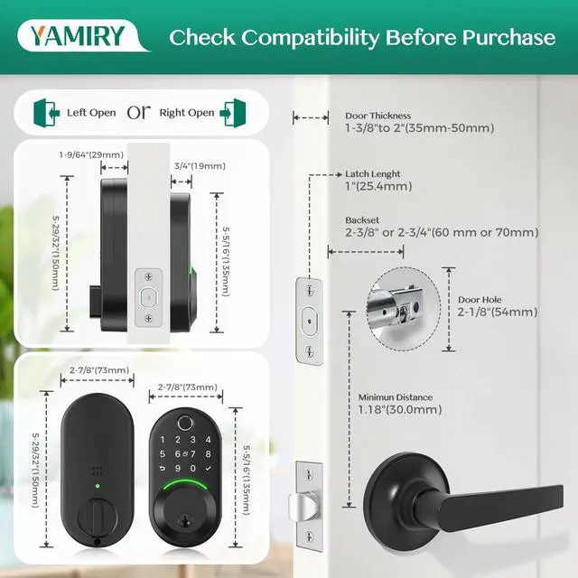 Alt view image 11 of 12 - Smart Deadbolt Door Lock with Keypad:Fingerprint Keyless Entry Deadbolt,Digital Smart Locks for Front Door,Electronic Code,Easy Installation