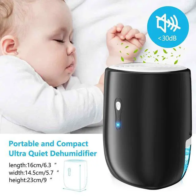 Alt view image 13 of 14 - Dehumidifiers for Home 27oz(800ml) Small Auto Shut off Dehumidifiers with Drain Hose,Portable Ultra Quiet Mini Dehumidifier Effective for Bathroom, Basement, Garage, RV, Gun Safe, Closet