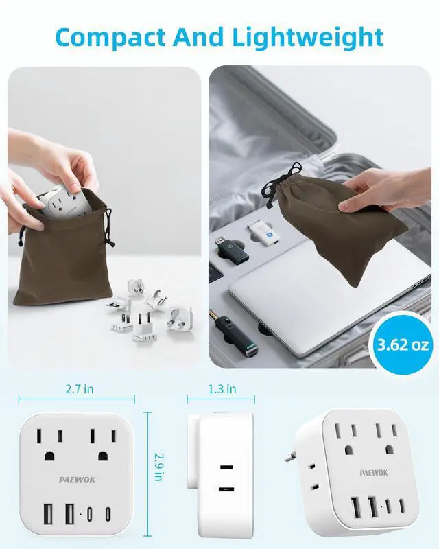 Alt view image 11 of 12 - European Travel Plug Adapter Set, 8-in-1 Travel Adapter with 4 AC, 4 USB Ports (2 USB C), US to UK/EU Universal Travel Adapter, International Power Adapter with Type C/G/D/L/A/I Detachable Plugs