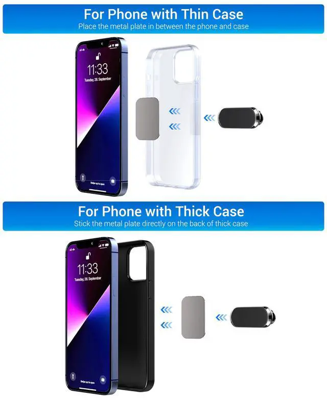 Alt view image 9 of 9 - 2-Pack Magnetic Phone Mount for Car Dashboard - Super Strong N52 Cell Phone Holder (High-Bond Adhesive) - Compatible with Samsung Galaxy S25 S24 S23 Ultra, Pixel 9 & All Other Phones