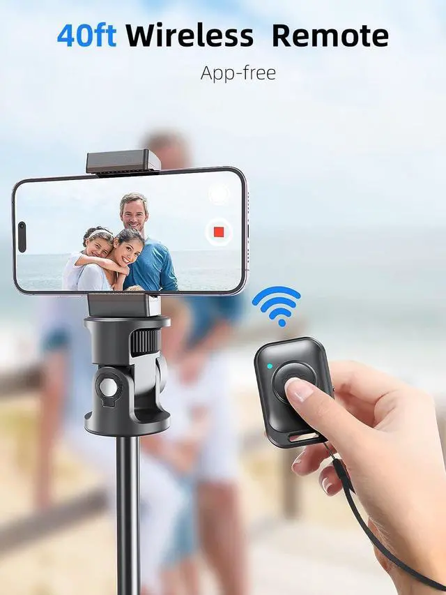Alt view image 11 of 12 - 62" Phone Tripod & Selfie Stick, Extendable Photography Light Stand with Wireless Remote, Solidest, Portable, Lightweight, Compatible with iPhone/Android Phone
