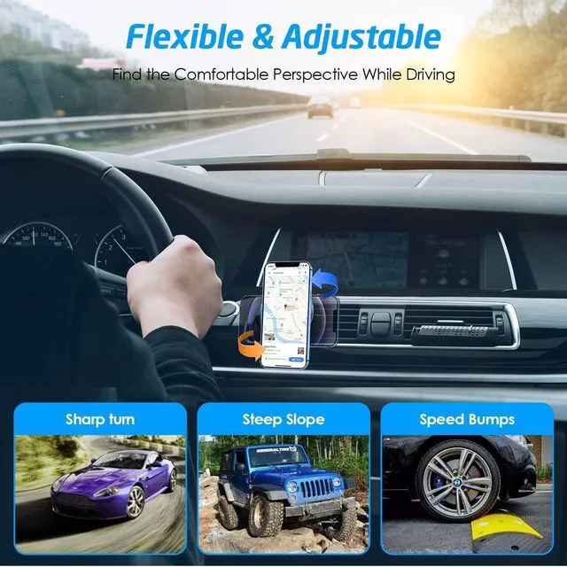 Alt view image 11 of 14 - [2 Pack Universal Air Vent Magnetic Phone Holder for Car, Phone Mount for Car for Cell Phones and Mini Tablets (New Upgraded Vent Locks)