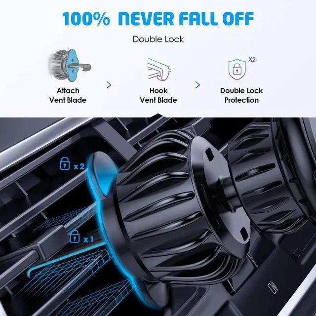 Alt view image 12 of 14 - [2 Pack Universal Air Vent Magnetic Phone Holder for Car, Phone Mount for Car for Cell Phones and Mini Tablets (New Upgraded Vent Locks)
