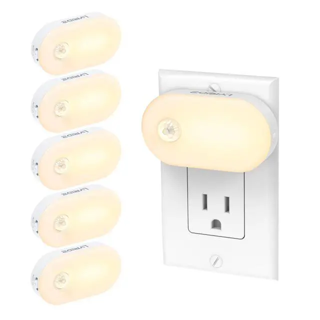 Alt view image 8 of 11 - 120LM Ultra Bright Plug-in Motion Sensor Night Light, Stepless Dimmable LED Nightlight, Always-On and Auto-Off, for Hallway, Stairs, Bathroom, Bedroom, Garage, Warm White (6-Pack)
