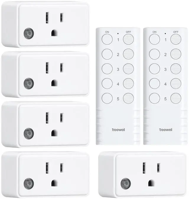 Alt view image 8 of 14 - Remote Control Outlet, 200FT Long Range Wireless Light Switch, Mini Remote Outlet Plug, 15A/1875W High-Power for Lamps, Lights, Household Appliances, FCC & ETL Listed (5 Outlets + 2 Remotes)