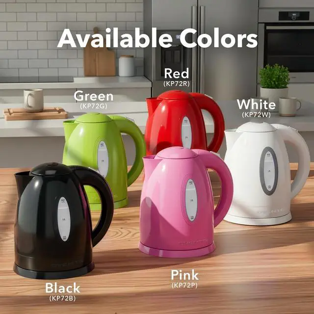 Alt view image 11 of 13 - Electric Kettle, 1.7L Fast Boiling Water Heater for Coffee or Tea, BPA Free with Water Level Gauge, Auto Shut-Off, Boil-Dry Protection, Indicator Light and Removable Filter, White KP72W