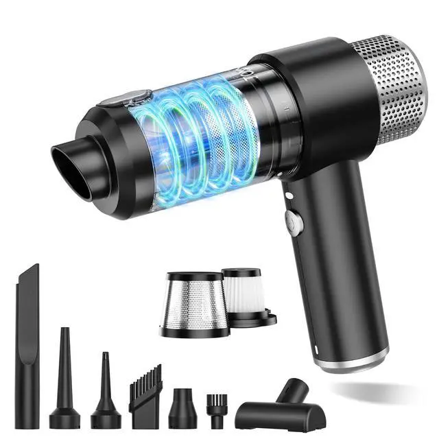 Alt view image 8 of 13 - Handheld Car Vacuum Cleaner, 16000PA Hand Held Vacuum Portable Cordless, 2 in 1 Air Duster and Vacuum Cleaner with LED Light, Multi-Nozzles, 120W High Power Mini Vacuum for Home, Pet, Office