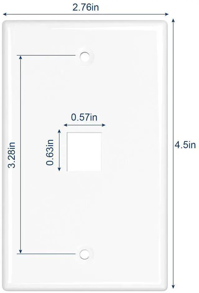 Alt view image 11 of 14 - 1-Port Keystone Wall Plate 10-Pack, Low Profile Ethernet Wall Plates for Keystone Jack, White
