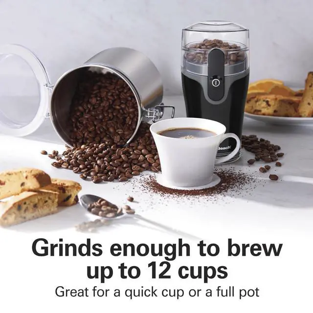Alt view image 10 of 12 - Fresh Grind Electric Coffee Grinder for Beans, Spices and More, Stainless Steel Blades, Removable Chamber, Makes up to 12 Cups, Black