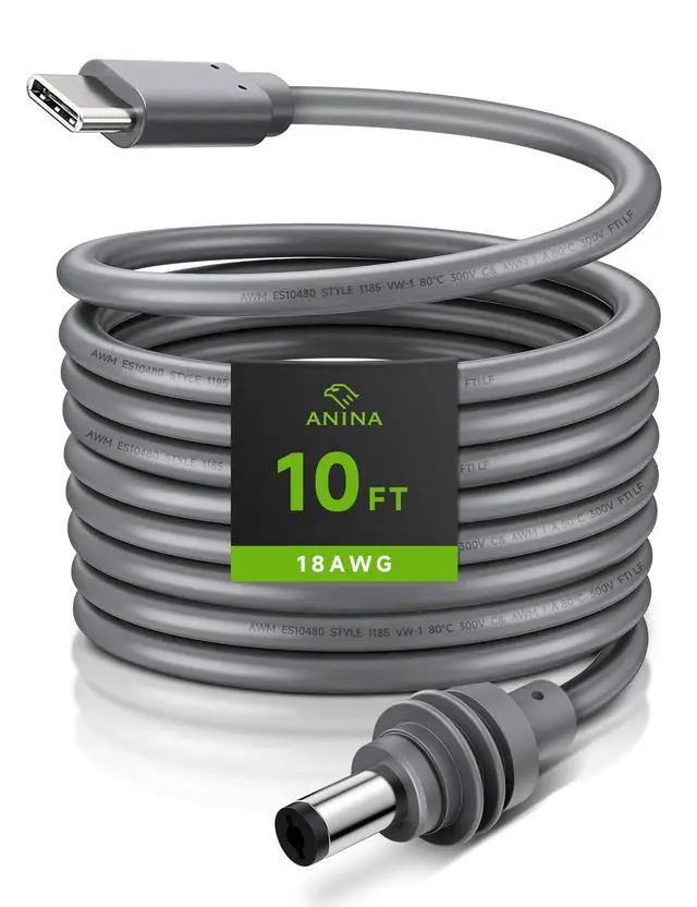 Alt view image 8 of 12 - USB-C to DC Power Cable for Starlink Mini (3M/9.8FT) with Smart PD Chip, 18AWG Replacement Type C Male to DC5521 Male Charging Cord, Stable Power Supply Accessory for Outdoor Camping