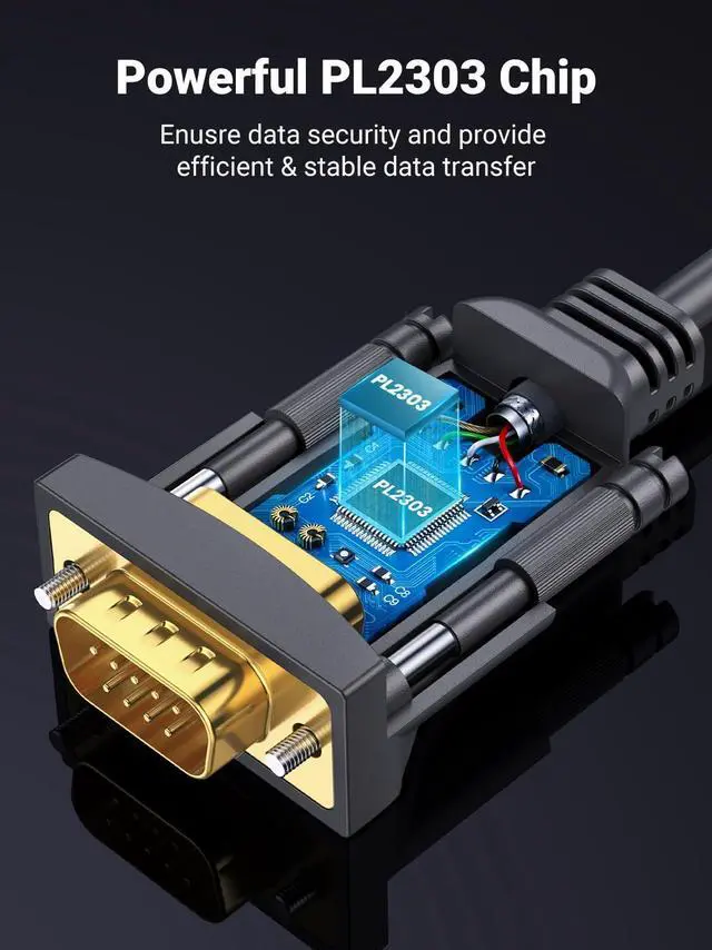 Alt view image 11 of 14 - 6ft USB to Serial Adapter, Serial to USB Adapter DB9 Male 9 Pin with PL2303 Chipset, PVC Jacket, RS232 to USB Cable for Windows 11 10 8.1 8 7 XP Vista, Mac OS, Linux