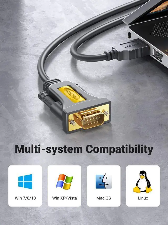 Alt view image 12 of 14 - 6ft USB to Serial Adapter, Serial to USB Adapter DB9 Male 9 Pin with PL2303 Chipset, PVC Jacket, RS232 to USB Cable for Windows 11 10 8.1 8 7 XP Vista, Mac OS, Linux