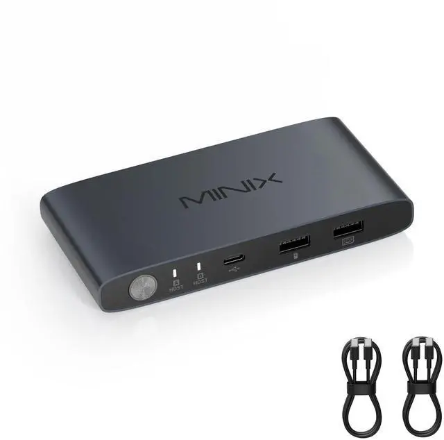 Alt view image 8 of 14 - K1 USB C KVM Switch 1 Monitors 2 Computers, 4K@120Hz HDR, 100W PD 3.0, Dual USB-C Input KVM Switches, Share Keyboard & Mouse, Aluminum Design, Compatible with Windows, Mac, Linux, Android
