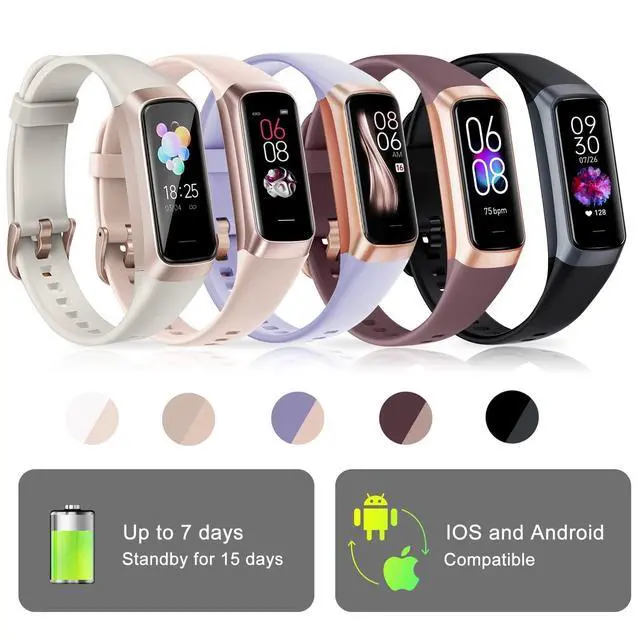 Alt view image 12 of 12 - Fitness Tracker, Fitness Watch with 24/7 Heart Rate Blood Oxygen Sleep Monitor, 1.10" AMOLED HD Touch Color Screen Step Counter, Activity Trackers Pedometer Health Smart Watch for Women Men