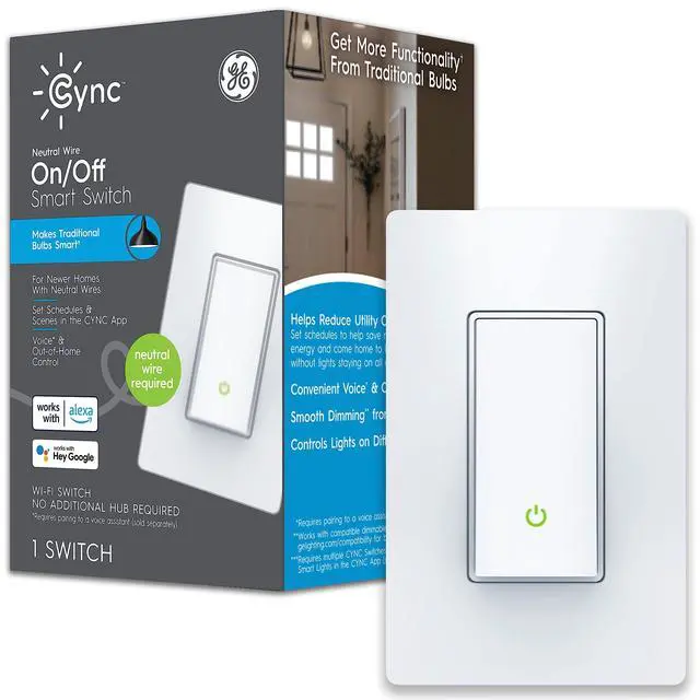 Alt view image 8 of 14 - Smart Light Switch, Paddle Style, Neutral Wire Required, Bluetooth and 2.4 GHz Wi-Fi 4-Wire Switch, Compatible with Alexa and Google (1 Pack)