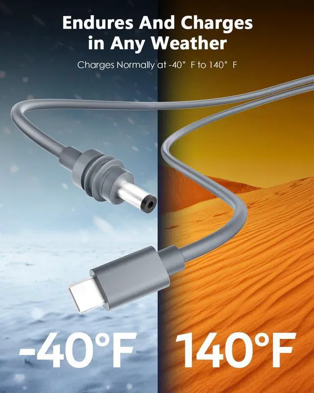 Alt view image 11 of 14 - Starlink Mini USB C to DC Power Cord, 50FT Starlink Mini Cable,Type C Input to DC 20V 5A Barrel Jack Cable Work with 100W PD Charger and PD Power Bank Waterproof 18AWG 15M