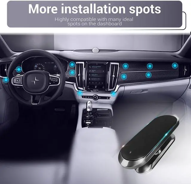 Alt view image 8 of 9 - 2-Pack Magnetic Phone Mount for Car Dashboard - Super Strong N52 Cell Phone Holder (High-Bond Adhesive) - Compatible with Samsung Galaxy S25 S24 S23 Ultra, Pixel 9 & All Other Phones