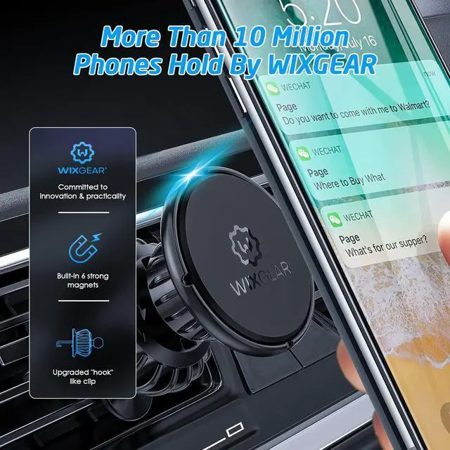 Alt view image 9 of 14 - [2 Pack Universal Air Vent Magnetic Phone Holder for Car, Phone Mount for Car for Cell Phones and Mini Tablets (New Upgraded Vent Locks)
