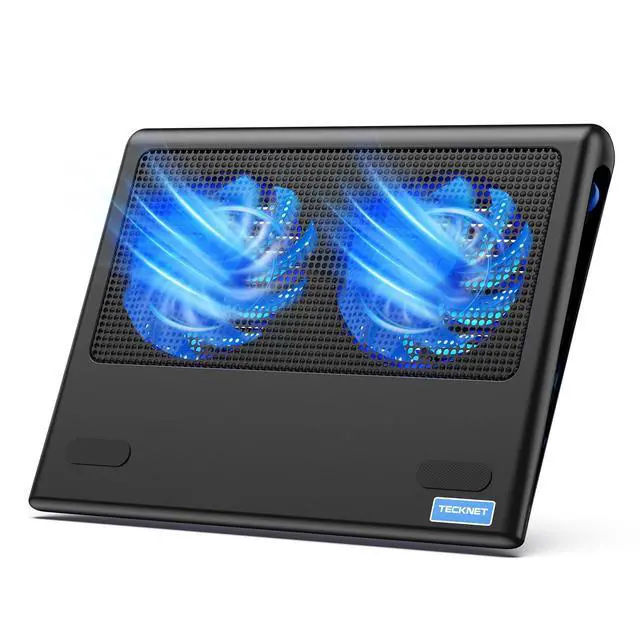 Alt view image 8 of 14 - Laptop Cooling Pad - 12"-15.6" Laptops Cooler, Powerful Cooler and Ultra Quiet for Gaming Laptops Pad, 2 Wind Speed Adjustable, USB A & C Powered Cooler Stand with Laptop Fan LED (Blue)
