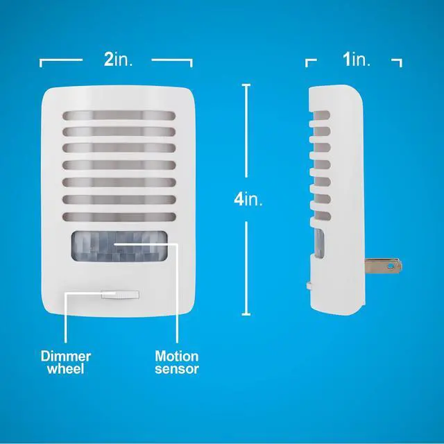 Alt view image 8 of 11 - LED Night Light, Motion Sensing, Dimmable, Louver Shade, White, Plug-in, UL-Certified, Ideal Nightlight for Bedroom, Bathroom, Kitchen, Hallway and More, 67555