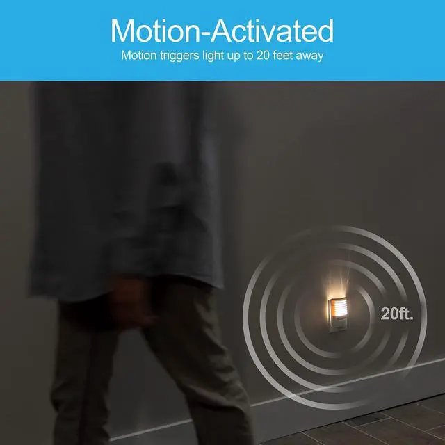 Alt view image 10 of 11 - LED Night Light, Motion Sensing, Dimmable, Louver Shade, White, Plug-in, UL-Certified, Ideal Nightlight for Bedroom, Bathroom, Kitchen, Hallway and More, 67555