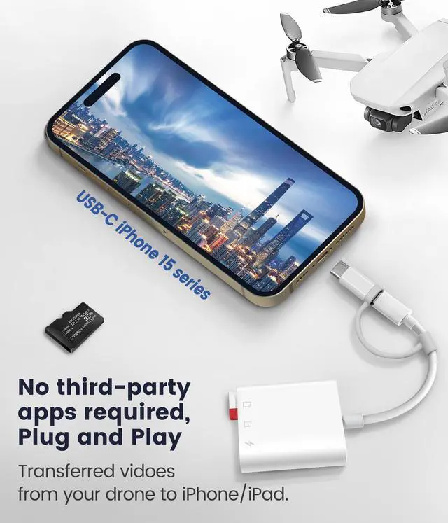 Alt view image 8 of 12 - SD Card Reader for iPhone iPad, Digital Trail Camera SD Card Viewer with Dual Slot for MicroSD/SD, Lightening&USBC Dual-Connector Memory Card Adapter for Photography, Plug and Play