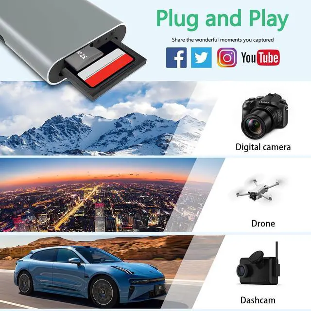 Alt view image 12 of 12 - Memory Stick Pro Duo Adapter - 4 in 1 SD/TF/MS/XD Card Reader for iPhone 16/15/14/iPad/PC/Android/MAC, Lightning/USB-C/USB-A Multi Memory Card Reader Digital Camera Adapter for Sony Cybershot SD Card