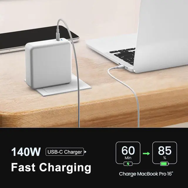Alt view image 14 of 14 - 140W USB C Laptop Fast Charger, Compatible with MacBook Air MacBook Pro, M2 M3 M4 M5, iPad Pro, iPhone,Galaxy S25, Include Charge Cable-USB C to C