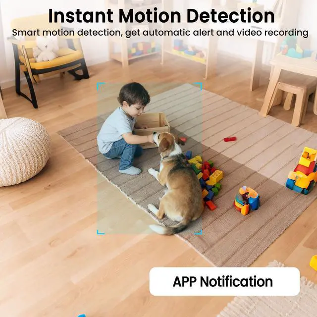 Alt view image 14 of 14 - Indoor Camera, 4K Security Camera, Wireless Camera with 100-day Standby Time, Real-Time Recording, AI Motion Detection, Support Cloud & TF Storage, Auto Night Vision, Cameras for Home Security