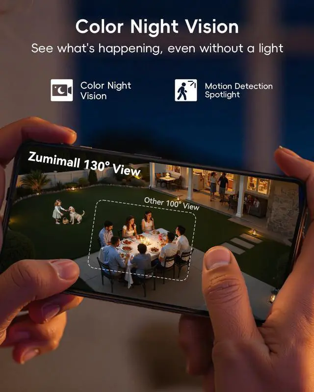 Alt view image 10 of 14 - Security Cameras Wireless Outdoor with Magnetic Mount, No-Drill Installation, 2K Battery Powered Cameras for Home Security Indoor, 2.4G WiFi, Color Night Vision/130° View/AI Detection/Alexa