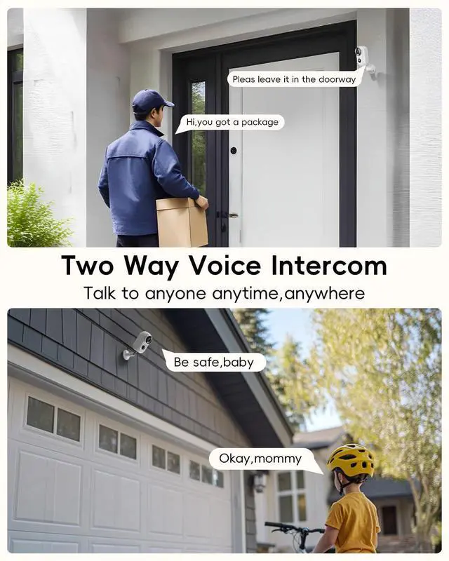 Alt view image 12 of 14 - Security Cameras Wireless Outdoor with Magnetic Mount, No-Drill Installation, 2K Battery Powered Cameras for Home Security Indoor, 2.4G WiFi, Color Night Vision/130° View/AI Detection/Alexa