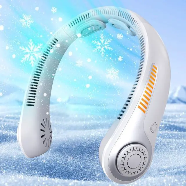 Alt view image 8 of 14 - Portable Neck Fan - Rechargeable Personal Fan with Neck Support, 5-Speed Quiet Lightweight Long Lasting Neck Fan, Fathers Day, Mothers Day Gifts, Full Surround Cooling for Travel, Hot Flashes