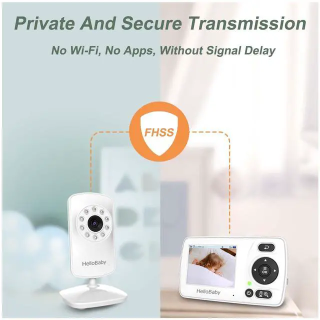 Alt view image 11 of 14 - HB30 Video Baby Monitor with Digital Camera and Audio, No WiFi No App Safety Baby Monitor, 8 Languages, Auto Night Vision, 1000ft Transmission Range, 2.4 inch Portable Screen