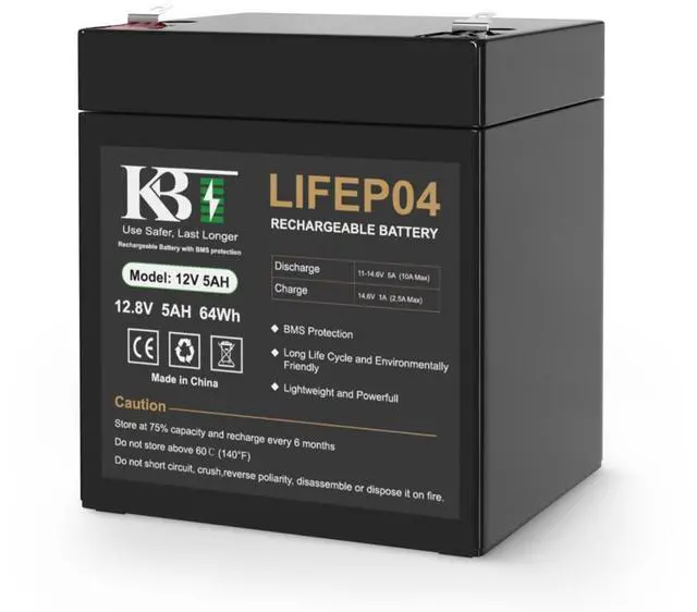 Alt view image 5 of 8 - 12V 5Ah Rechargeable LiFePO4 Battery for Ride On Car, Security Alarms, Garage Door Openers for Chamberlain, Genie, Liftmaster, Craftsman