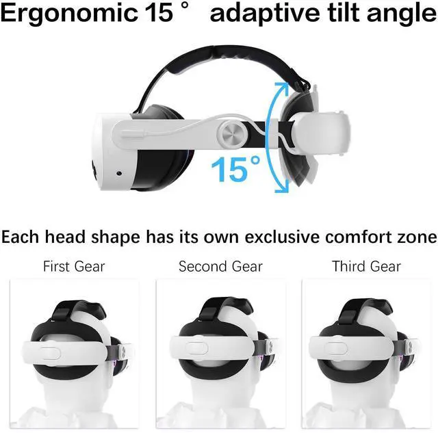 Alt view image 10 of 14 - Head Strap for Oculus Meta Quest 3/3S with Battery, Adjustable VR Accessories with One-Click Fit, Rear Cushion Dial, 24H Playtime, VR Head Strap Reduce Facial Stress for Gaming Comfort