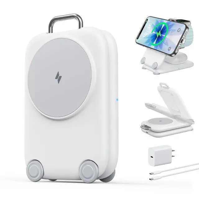 Alt view image 8 of 14 - PaktVault 2026 Traveling Fast Wireless Charging Station for Apple Devices, Magnetic 3 in 1 MagSafe Charger Stand for iPhone 17 16 15 14 13 12 Pro Max Plus Air, Apple Watch&Air pods Pro-Gift for Her