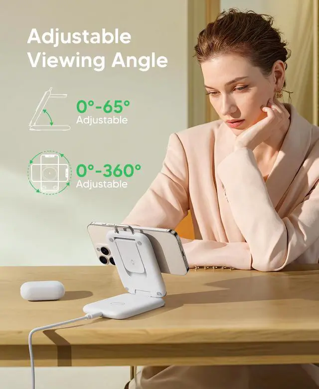 Alt view image 12 of 14 - PaktVault 2026 Traveling Fast Wireless Charging Station for Apple Devices, Magnetic 3 in 1 MagSafe Charger Stand for iPhone 17 16 15 14 13 12 Pro Max Plus Air, Apple Watch&Air pods Pro-Gift for Her