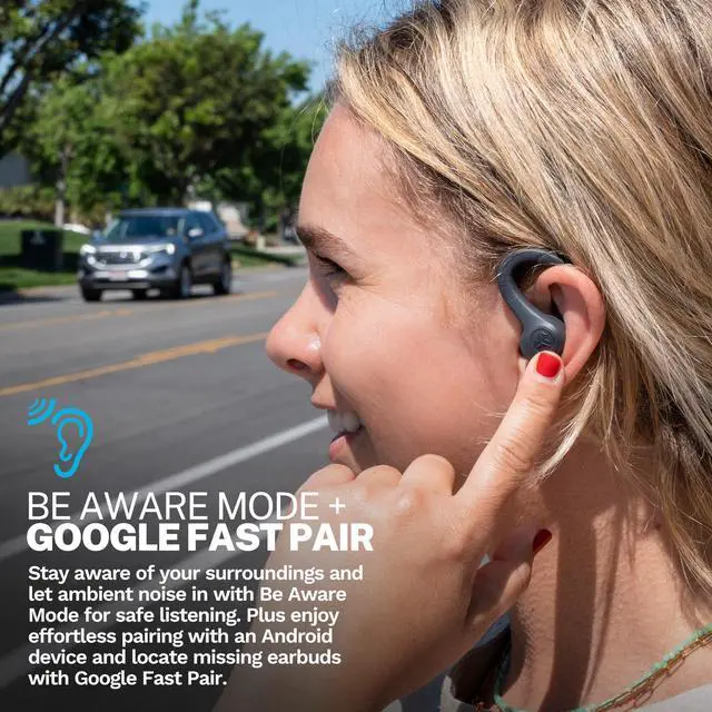 Alt view image 10 of 14 - Go Sport+ Wireless Workout Earbuds Featuring C3 Clear Calling, Secure Earhook Sport Design, 35+ Hour Bluetooth Playtime, and 3 EQ Sound Settings (Graphite)