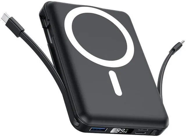 Alt view image 8 of 14 - for Magsafe Power Bank, 10000mAh Magnetic Power Bank with USB-C Cable and PD 20W USB C Fast Charging LED Display, Wireless Portable Charger for iPhone 17/16/15/14/13/12/Pro/Pro Max