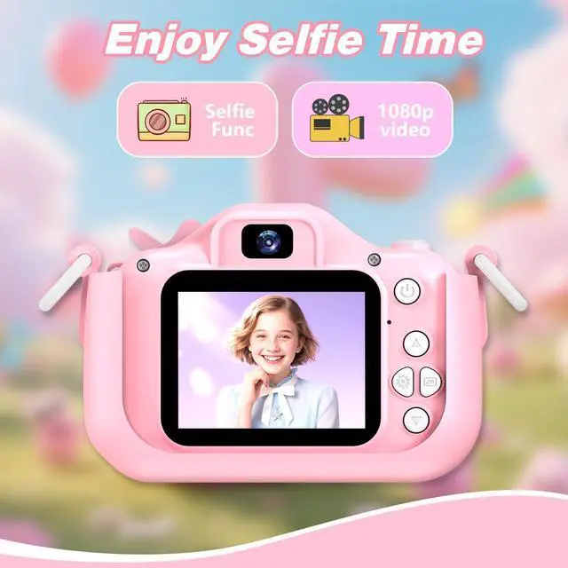 Alt view image 11 of 14 - Kids Camera Toys for 3-8 Year Old Girls Boys,Children Digital Video Camcorder Camera with Cartoon Soft Cover, Best Chritmas Birthday Festival Gift for Kids - 32G SD Card Included