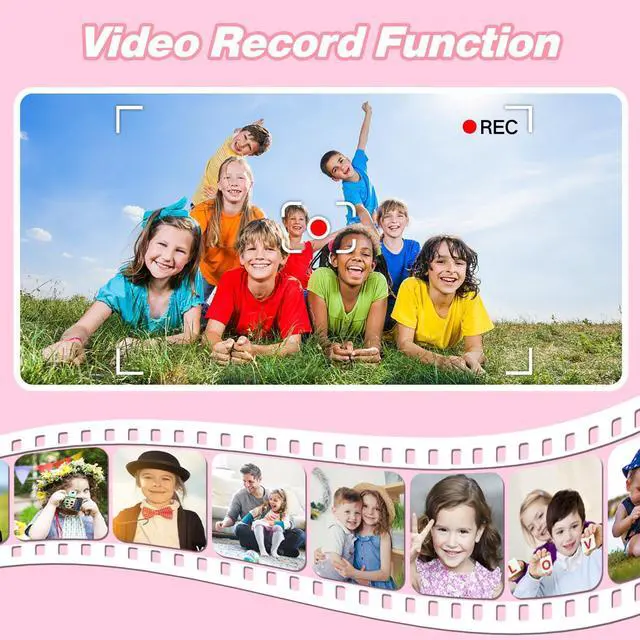 Alt view image 12 of 14 - Kids Camera Toys for 3-8 Year Old Girls Boys,Children Digital Video Camcorder Camera with Cartoon Soft Cover, Best Chritmas Birthday Festival Gift for Kids - 32G SD Card Included