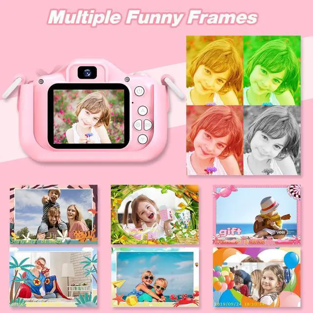 Alt view image 13 of 14 - Kids Camera Toys for 3-8 Year Old Girls Boys,Children Digital Video Camcorder Camera with Cartoon Soft Cover, Best Chritmas Birthday Festival Gift for Kids - 32G SD Card Included