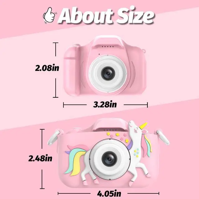 Alt view image 9 of 14 - Kids Camera Toys for 3-8 Year Old Girls Boys,Children Digital Video Camcorder Camera with Cartoon Soft Cover, Best Chritmas Birthday Festival Gift for Kids - 32G SD Card Included
