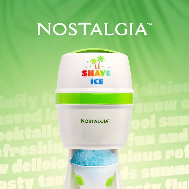 Alt view image 14 of 14 - Snow Cone Shaved Retro Table-Top Slushie Machine - Includes 1 Reusable Plastic Cup and Ice Molds, White, Green